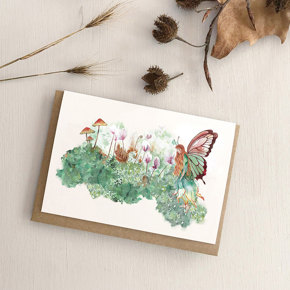 Forest Flower Fairy Card